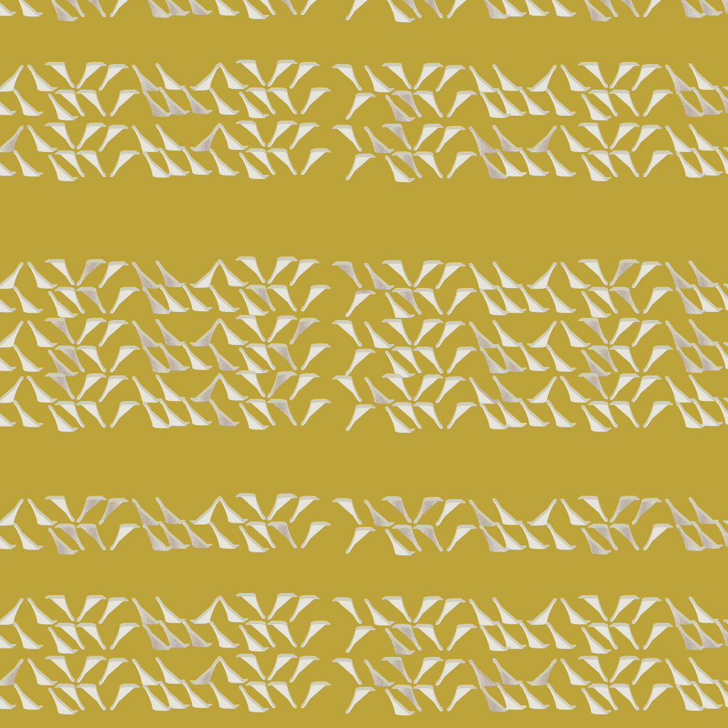 Adze Gold Hawaiian Design Fabric Semi Closeup