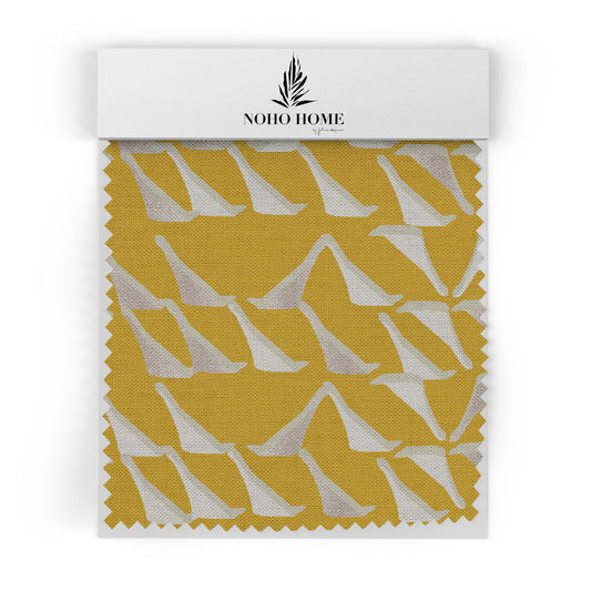 Adze Gold Hawaiian Design Fabric Sample